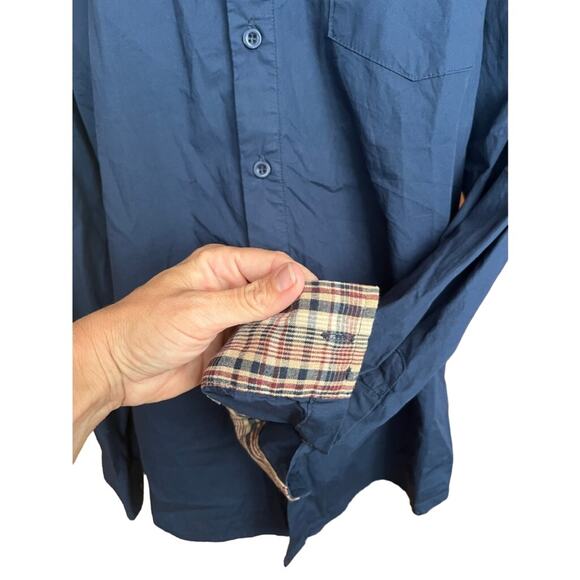 Mens Casual Long Sleeve Button Up with Plaid detail - Picture 4 of 7